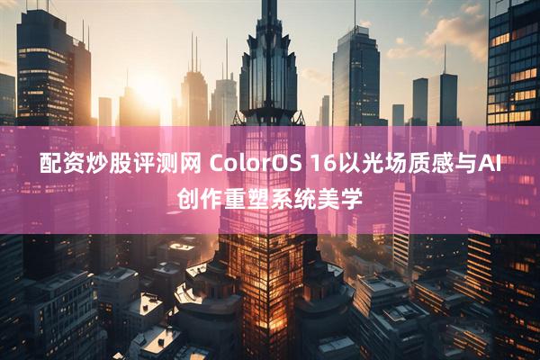 配资炒股评测网 ColorOS 16以光场质感与AI创作重塑系统美学